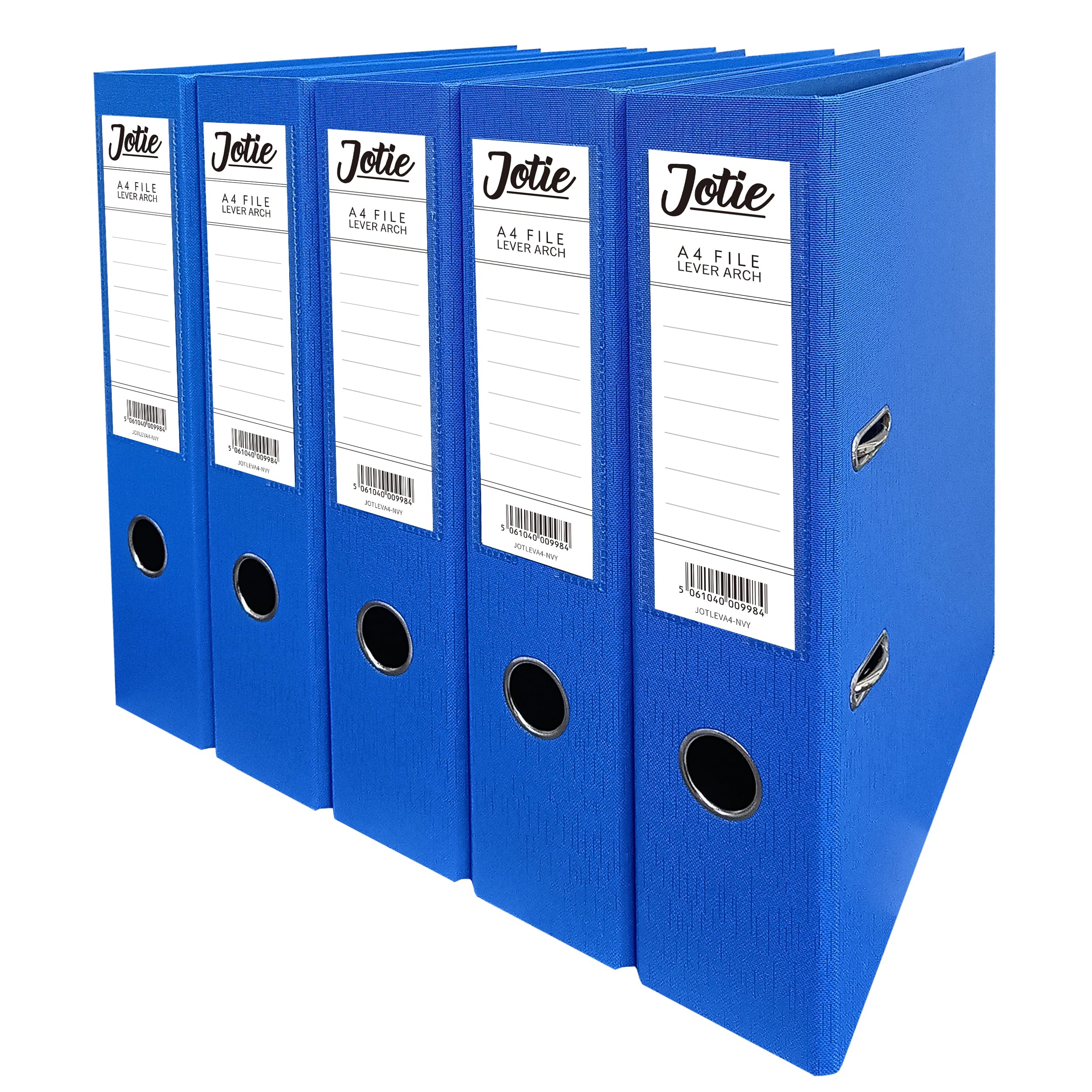 Set of 5 Navy A4 Lever Arch Files for Paperwork A4 Folders with 70mm Spine, Thumb Ring & Elegant Anti-Spill Cover | Large Ring Binders | File Storage & Office Supplies