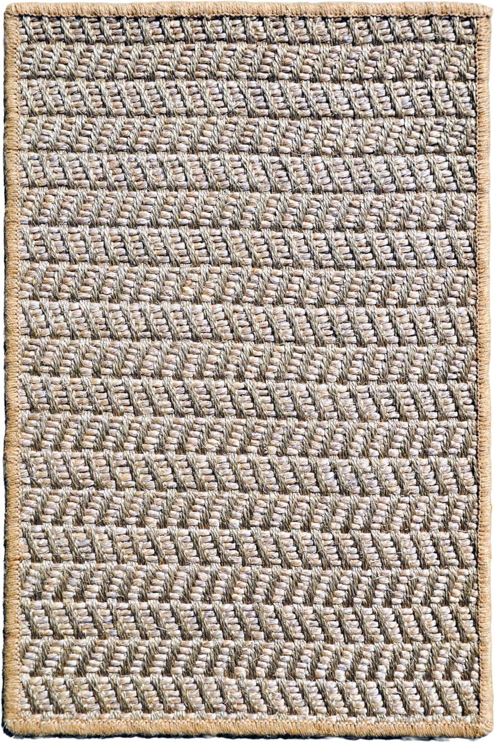 Sisalana® Natural Sisal Area Rug 2' x 3' with Jute Border – Indoor Door Mat for Entryway, Non-Slip Rubber Backing, Flat-Woven Sisal Rug for Front Door and High-Traffic Areas (Light Grey)