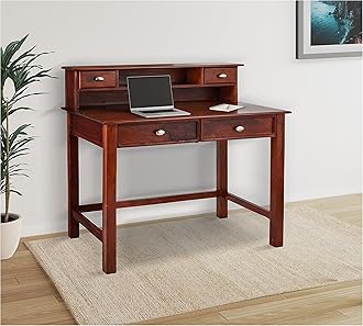 Jangid Handicraft Solid Sheesham Wood Study Table for Adults | Computer Table for Home | Work from Home Table with 4 Drawers Storage | Rosewood, Basic Assembly, Honey Finish