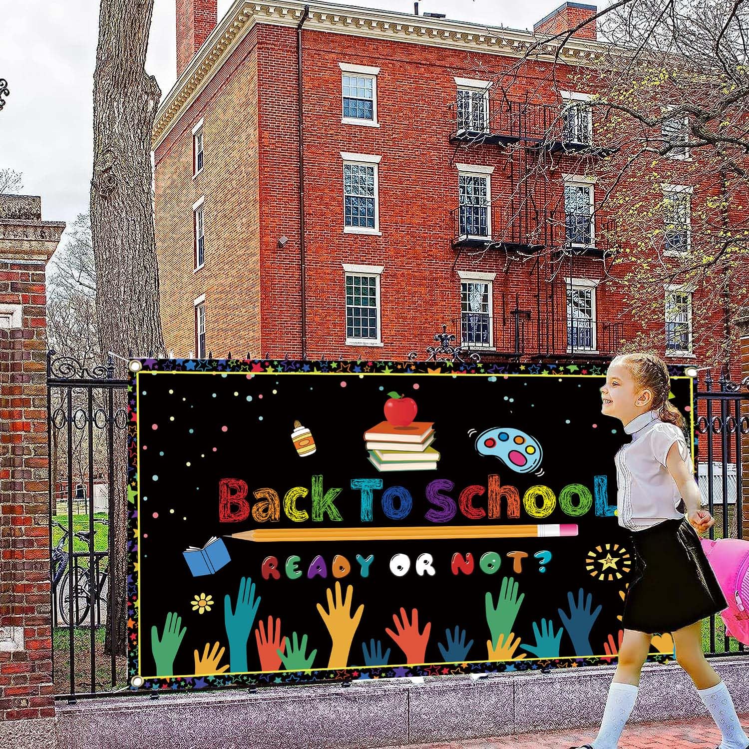 Boho 'Welcome Back To School' Banner – 1,8x1,1 M, Aus Polyester, Für Klassenzimmer, Schulanfang, Kindergarten & Fotohintergrund
