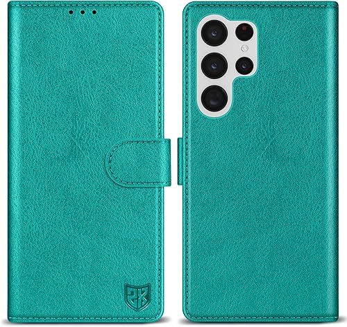Miniatura 8 de ZZXX Funda tipo cartera para Samsung Galaxy S22 con bloqueo RFID, ranura para tarjetas, función atril, cierre magnético, funda protectora de cuero