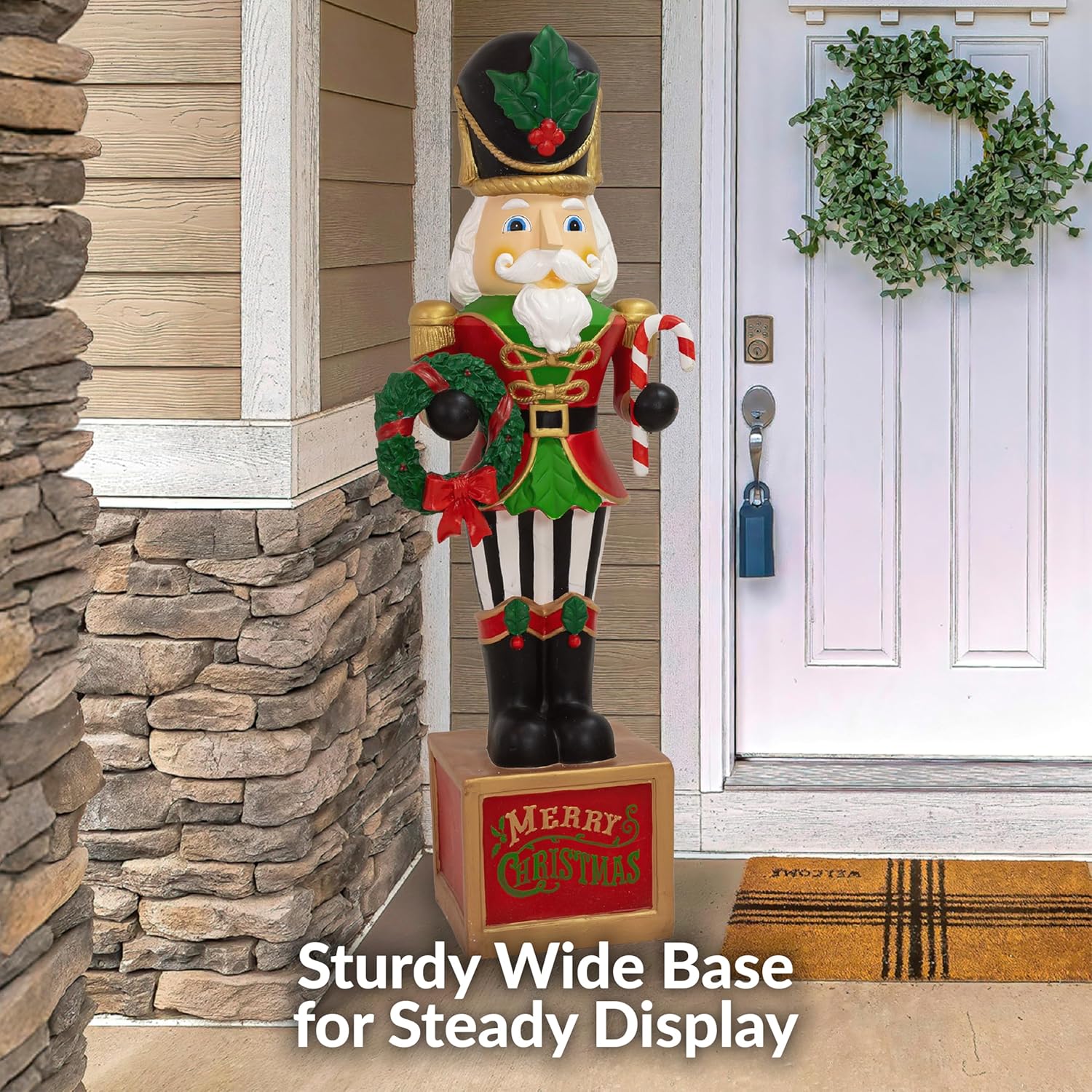 Sunnydaze 4ft Karl the Nutcracker Christmas Decoration - Resin Indoor or Outdoor Nutcracker Statue