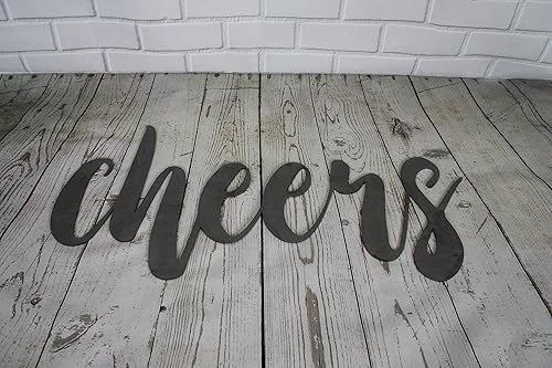 Miniatura 4 de Steel Metal Script Word Art - Various Sizes and Finishes (cheers Small 12.5x6", Raw, Unfinished Steel)