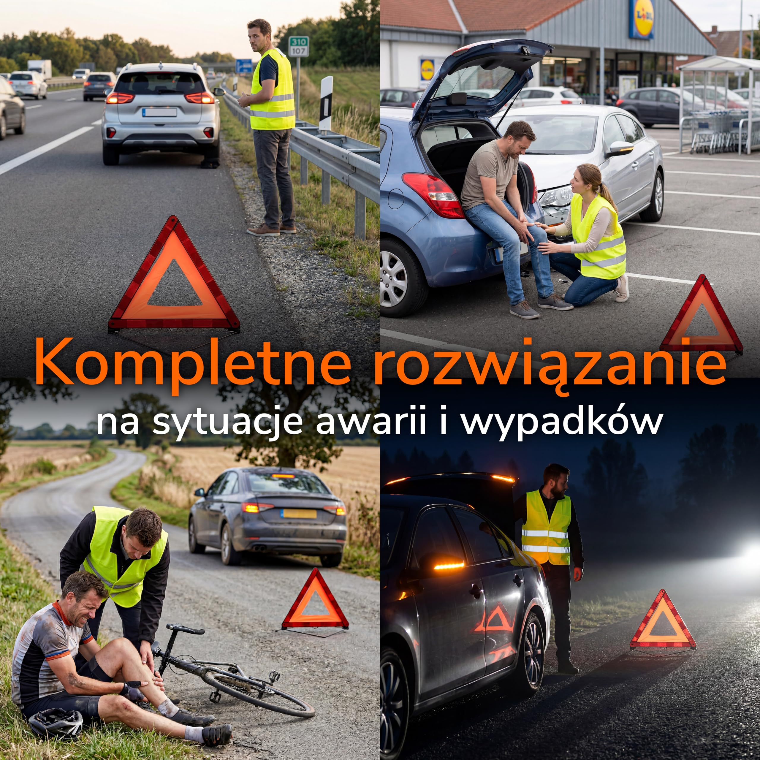 2 x Upgrade4cars Apteczka Samochodowa 2026 z Trójkątem Ostrzegawczym i Kamizelką Odblaskową Zgodna z Normą DIN 13164 Ważna w Całej Europie Zestaw Pierwszej Pomocy Wyposażenie Auta