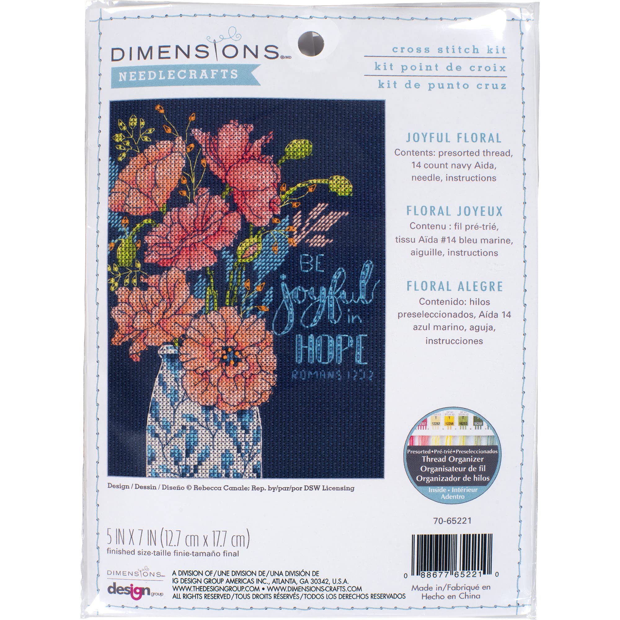 Dimensions Counted Cross Stitch Kit 5"X7"-Joyful Floral (14 Count)