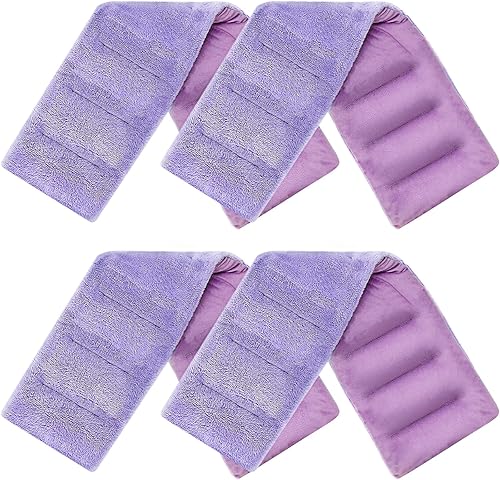 Paquete de 4 almohadillas térmicas para microondas de 7 x 18 pulgadas, almohadillas térmicas para microondas, calentadores de cuello, almohadilla