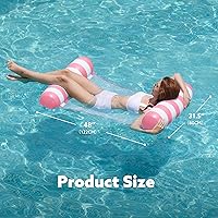 Vista 7 de SLOOSH 2 Packs Hammock Pool Floats Adults, 4-in-1 Multi-Purpose Inflatable Pool Floats PVC Water Hammock Lounge Floaties
