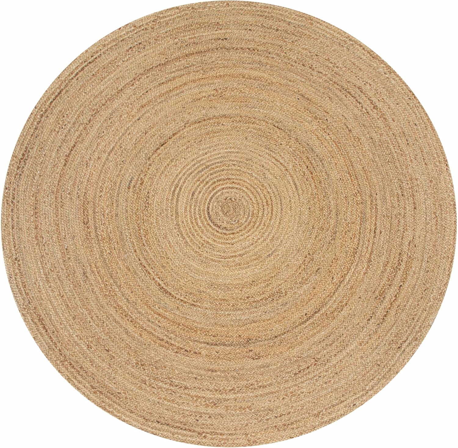 Ramanta Home Jute Braided Rug 8 Ft Round – Large Natural Farmhouse Area Rug, Handwoven Reversible Carpet for Living & Dinning Room, Bedroom, Kitchen, Nursery, Entryway – Boho Coastal Neutral Floor Mat