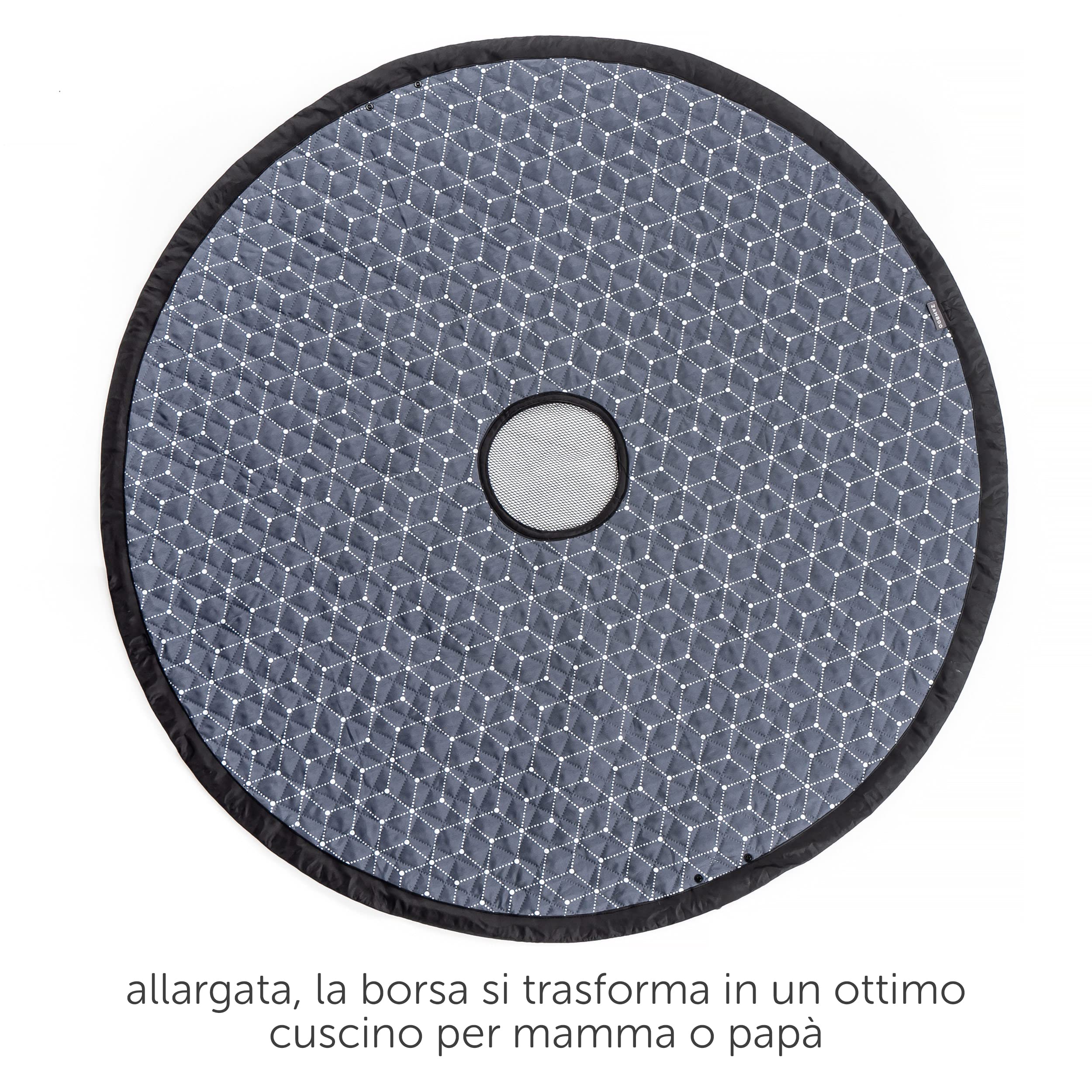 Zamboo 2in1 Oudoor Sacco Giochi Spiaggia - Pratico Tappeto Gioco Bambini Resistente all'Acqua - Grigio