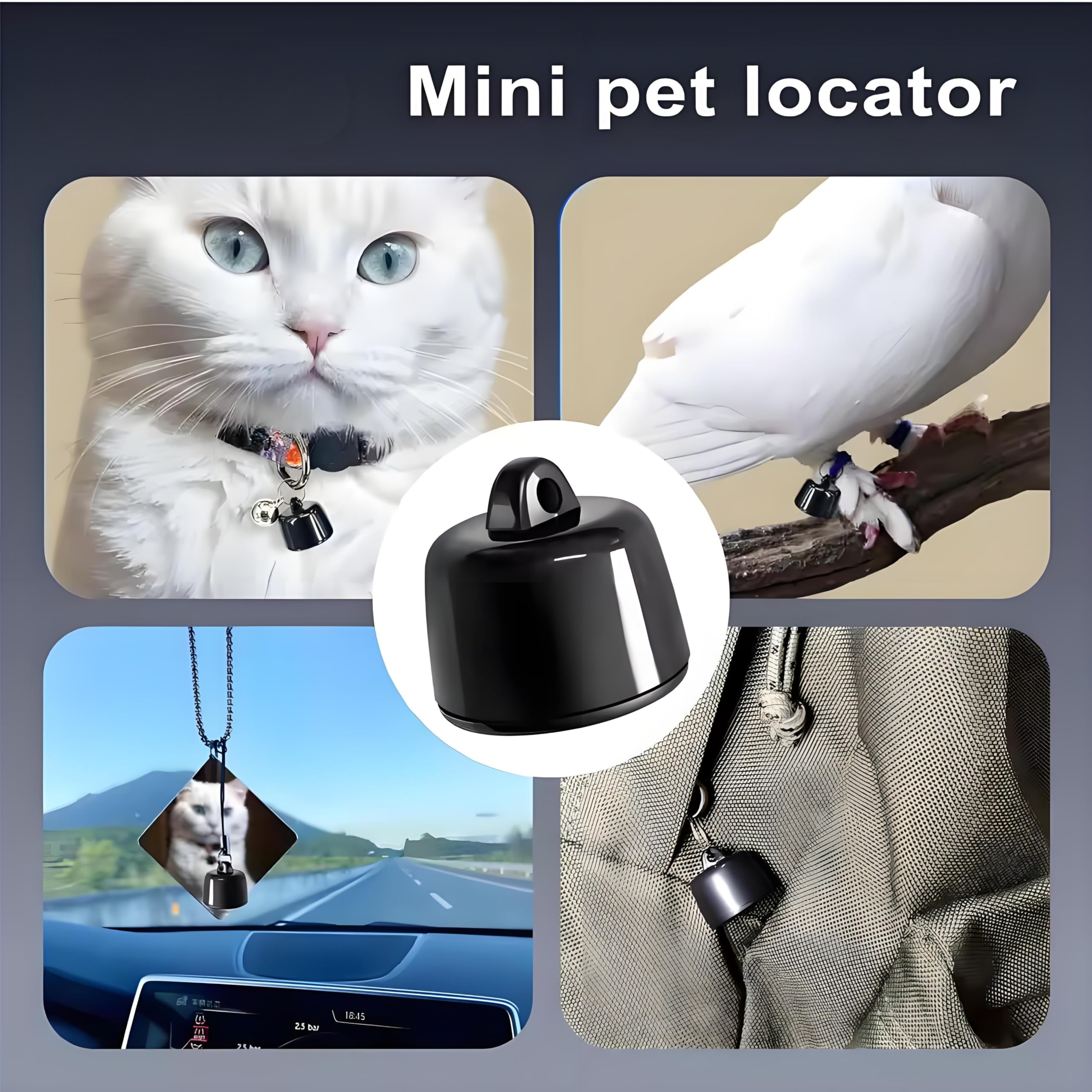 Collar de seguimiento GPS para gatos y perros, GPS Tracker para perros de gatos, mini rastreo impermeable para animales, seguimiento global, compatible con iOS y Android, en tiempo real, localización