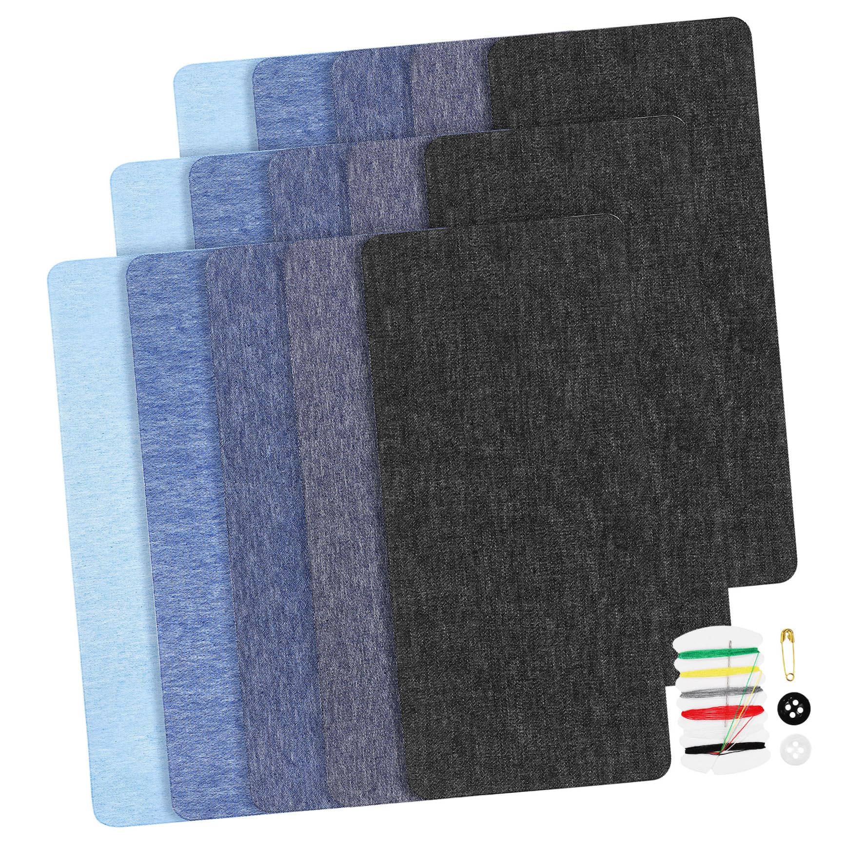 SHINEOFI 15pezzi Stirabile Per Jeans Per Tessuti Per Buchi Termoadesiva Per Riparazioni Di Vestiti Facile Da Usare e Tagliare Resistente Lavatrici Adatta Per Jeans Camicie e