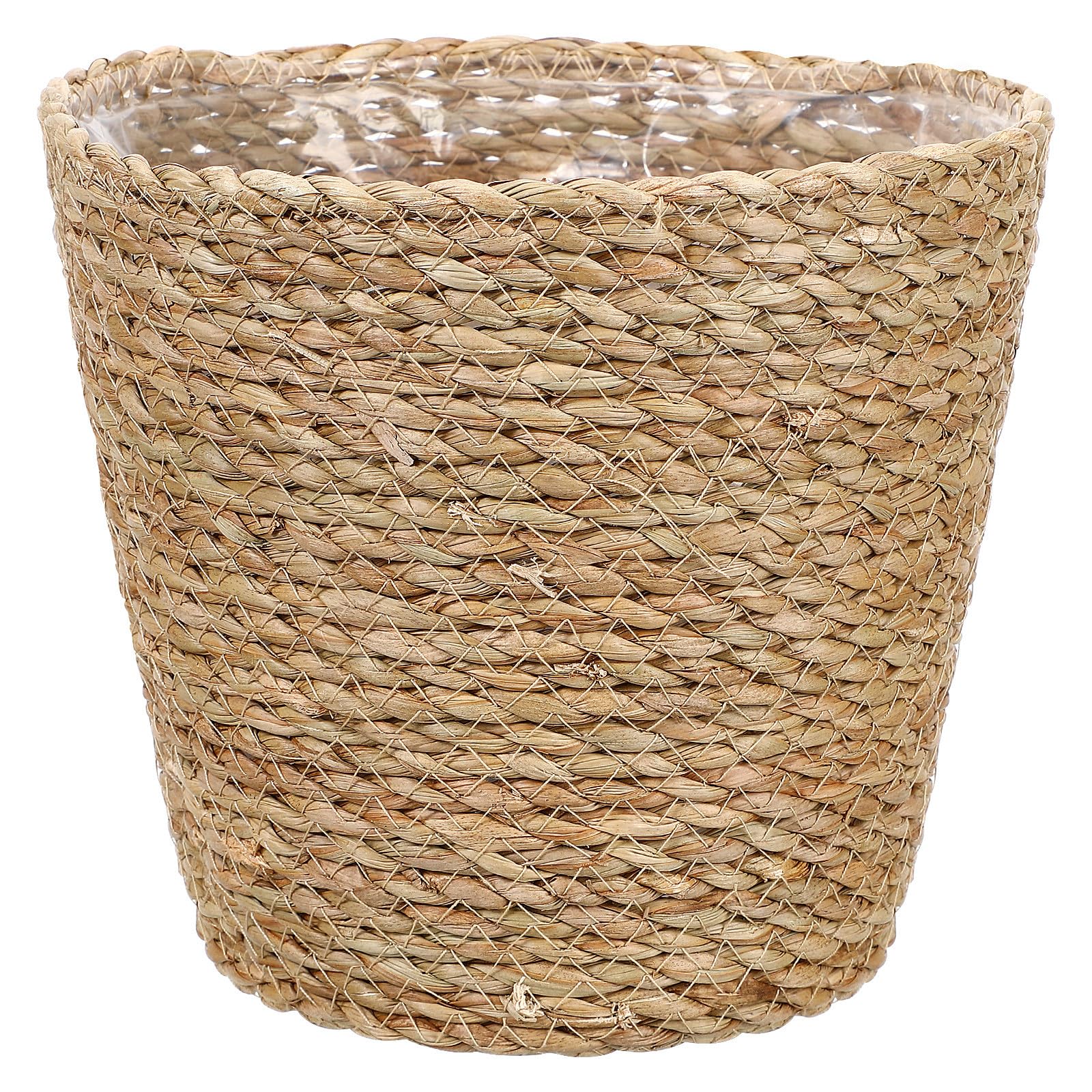Fioriera Intrecciata in Paglia Fodera, Cesto Porta Piante da Interno, Contenitore Decorativo per Feste e Uso Quotidiano in Casa o Ufficio, Leggero e Pratico