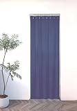 cloth shop 布や 間仕切りカーテン アコーディオンタイプ のれん 省エネ 無地 おしゃれ 北欧 モダン [幅100cm x丈250㎝ 幅1cmボーダー NV]