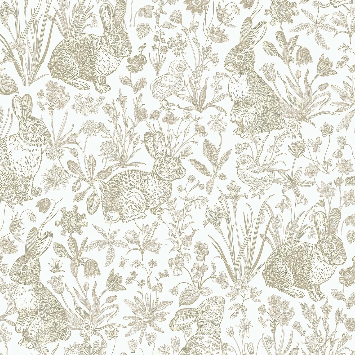 Livelynine 17.5x276 Neutral Peel and Stick Wallpaper Vintage Floral Cream French Country Cottagecore Wall Paper for Bathroom Bedroom Nursery RV Antique Renter Friendly Contact Paper Waterproof Taupe