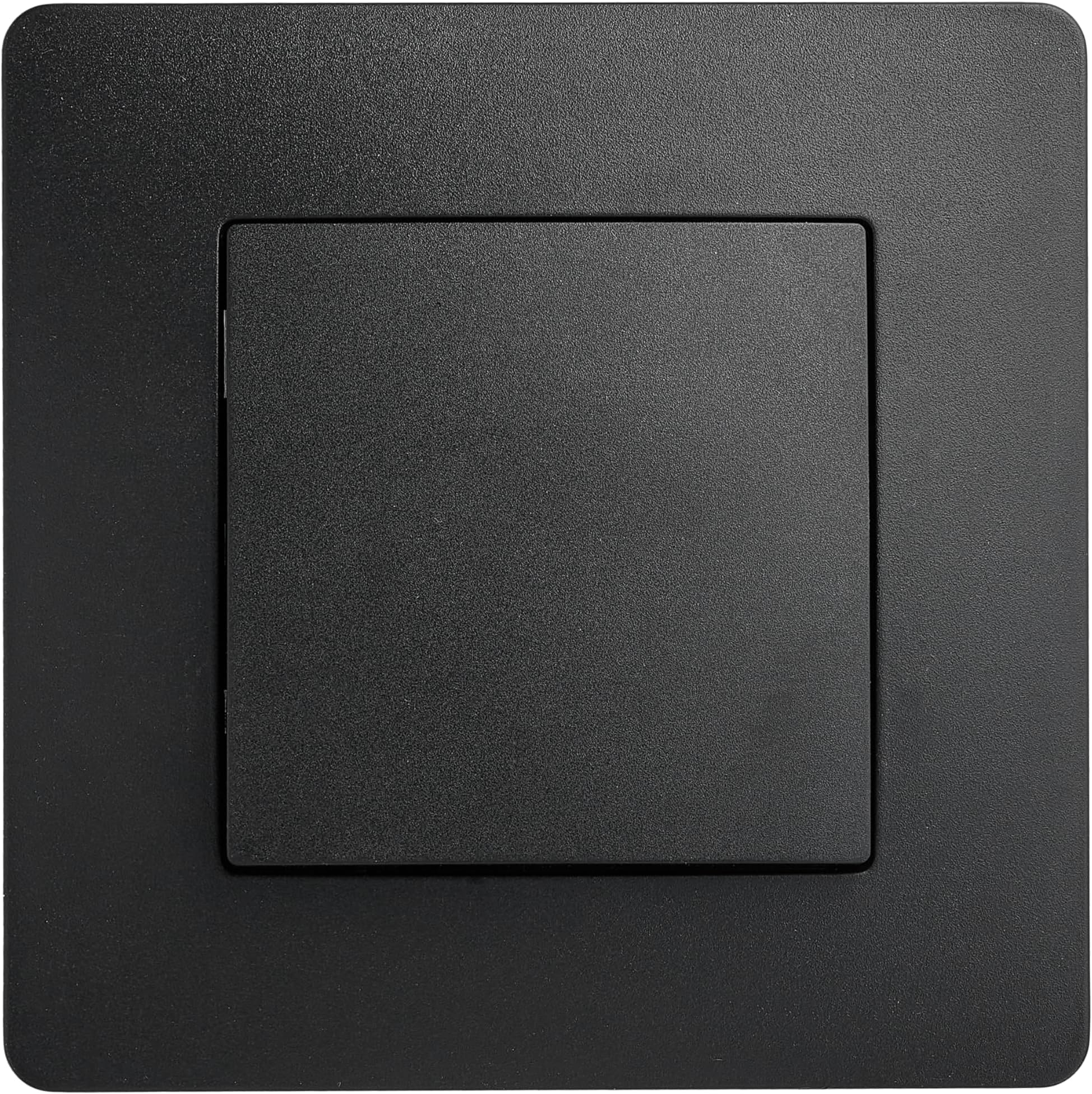 DEBFLEX - Caly - Interruptor Commutador - Interruptor de Pared Cuadrado para Control de Iluminación - Terminales de Conexión Automática - ABS - Instalación Empotrable - Negro - 71 x 71 x 37 mm