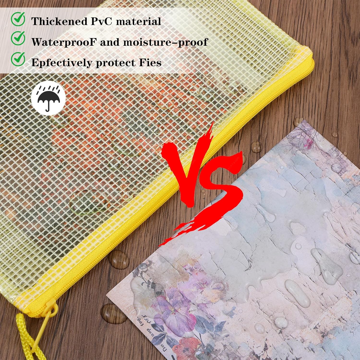 MAQUITA 100 Pack Mesh Zipper Pouch Pencil Pouches Bulk Clear File Bag Waterproof Document Pouch Multipurpose for Office Travel (8.6 x 4.33 inch) - Image 3