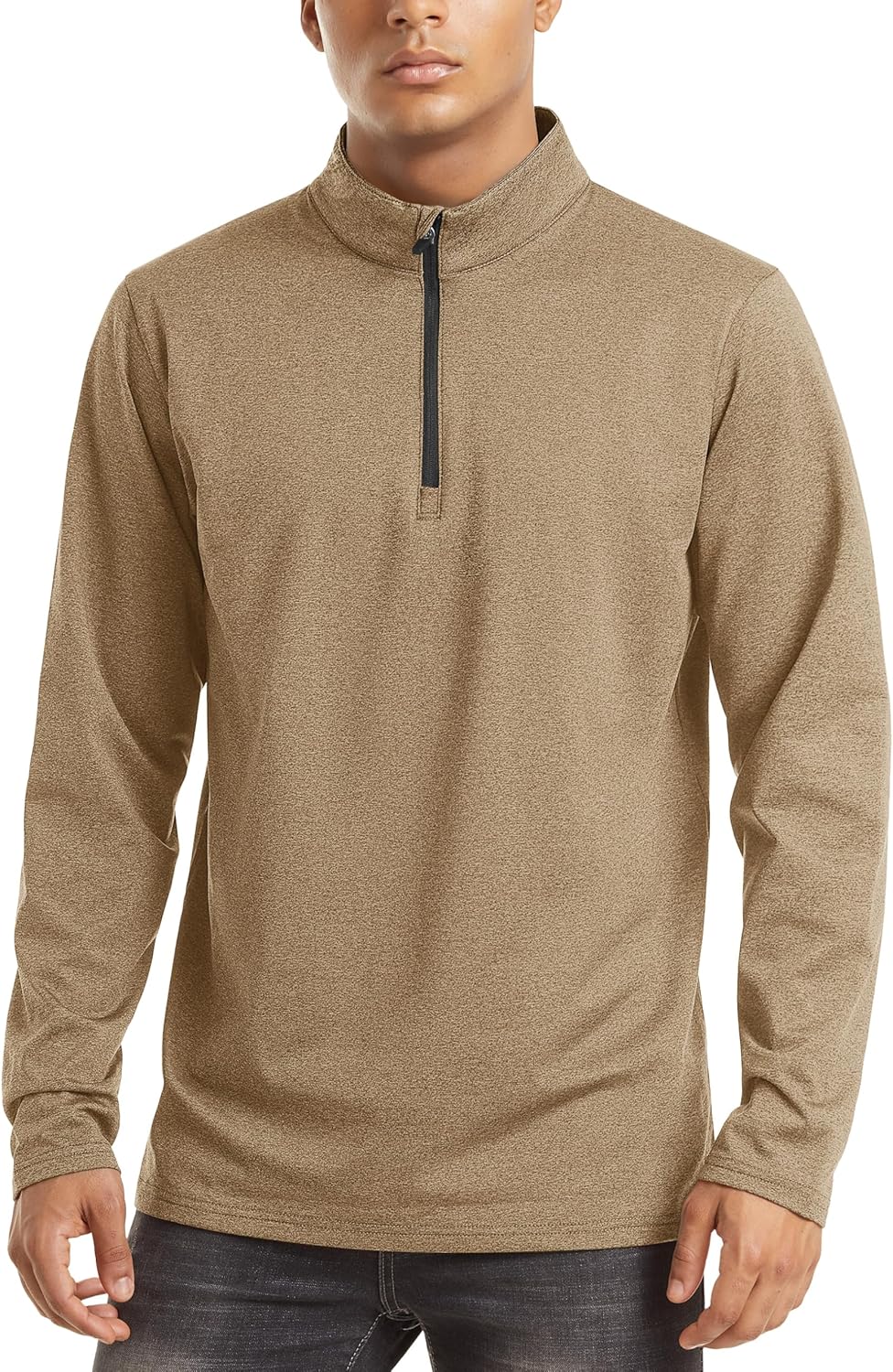 TACVASEN Men's Quarter Zip Pullover Long Sleeve Golf Sweatshirts 1/4 Zip Sweaters Winter Fleece Lined Thermal Shirt - Image 2