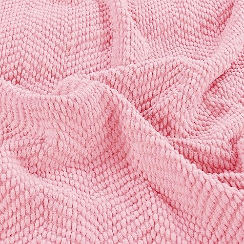 Miniatura 6 de Home Soft Things manta tejida de punto de tweed, Poliéster & Mezcla de poliéster, Rosa (Candy Pink), 50" x 60"