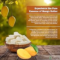Vista 4 de Plant Guru Mantequilla de mango cruda, barra de 8 onzas, 100% pura y natural sin refinar, ideal para el crecimiento de la piel y el cabello.