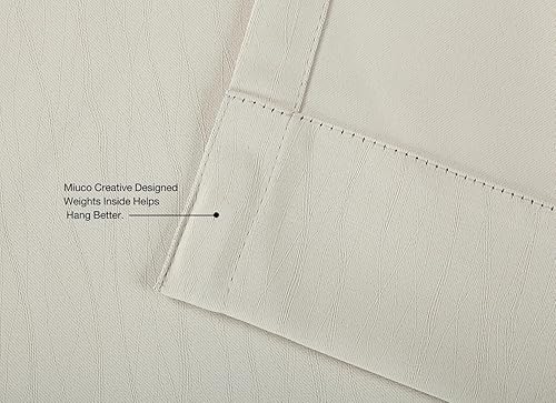Miniatura 4 de Miuco paneles de cortina de oscurecimiento con arandelas, cortinas opacas con textura para salón, juego de 2