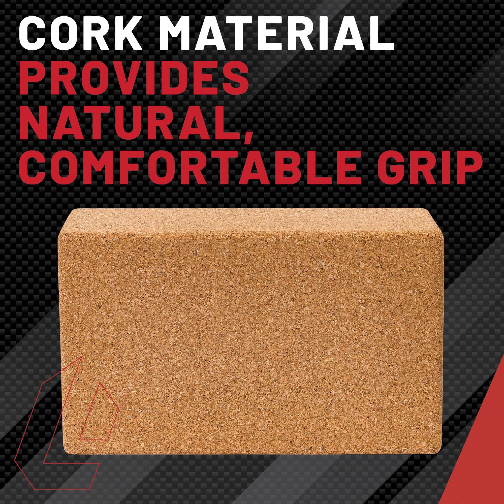 Lifeline Fitness Cork Yoga Block - Sustainable Home Gym Workout Equipment for Yoga, Pilates and General Fitness