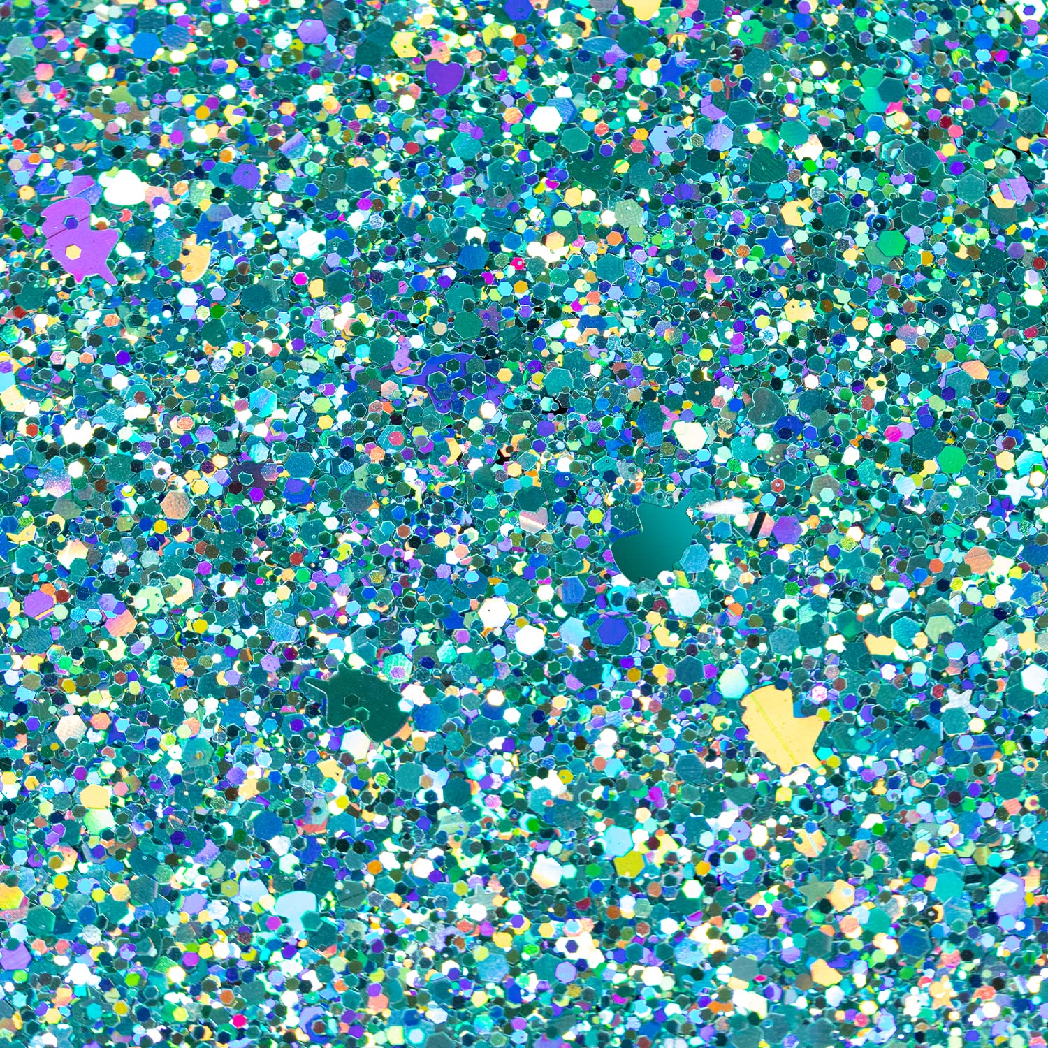 Holographic Chunky Glitter 50g Turquoise Body Glitter with Multi-Shapes 50g/1.76oz Sparkle Glitter for Body Face Eye Hair Makeup Glitter for Resin Project+Quick Dry Makeup Glue