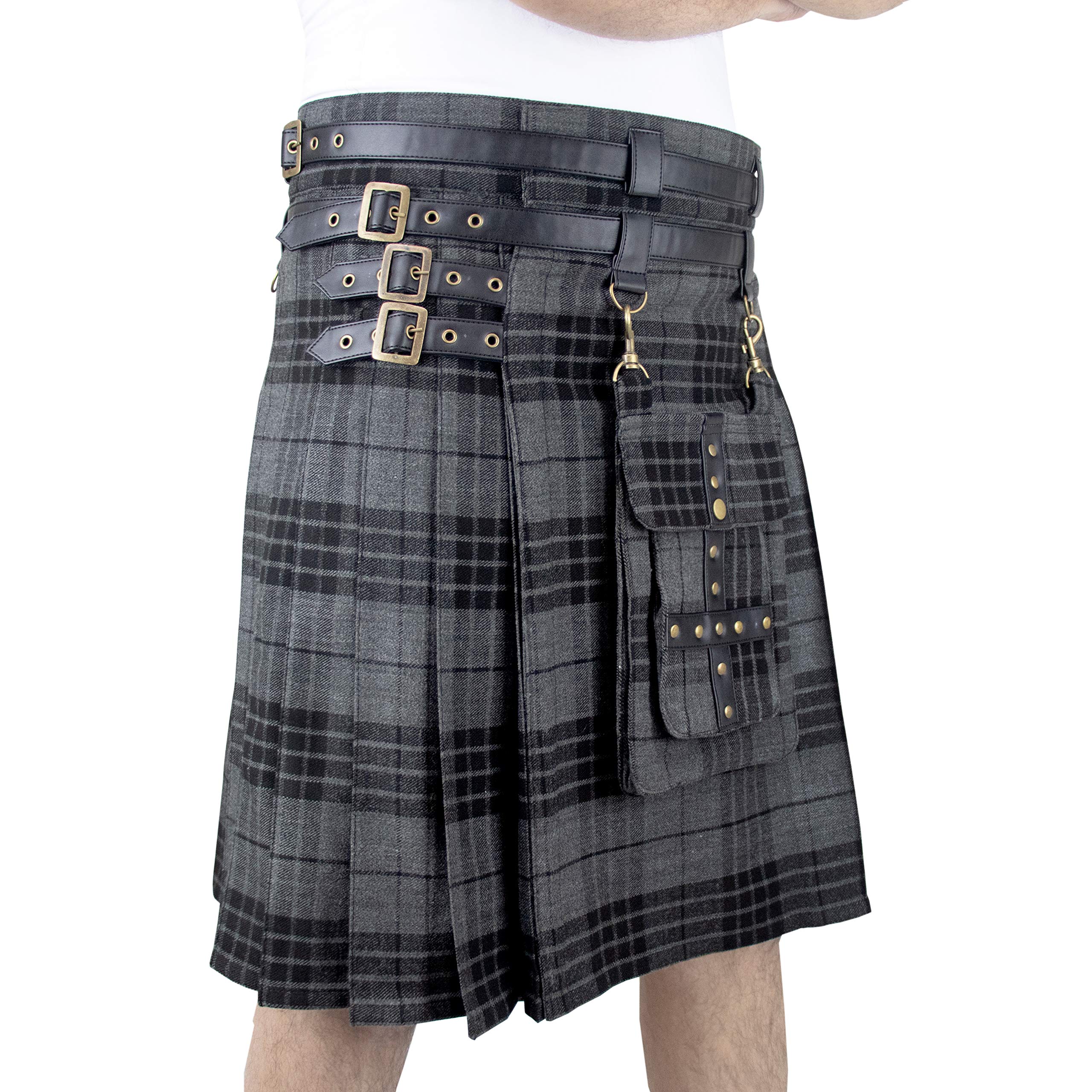 Buy DSS KILTS Adjustable 16 oz Tartan Utility Kilts for Men with Front