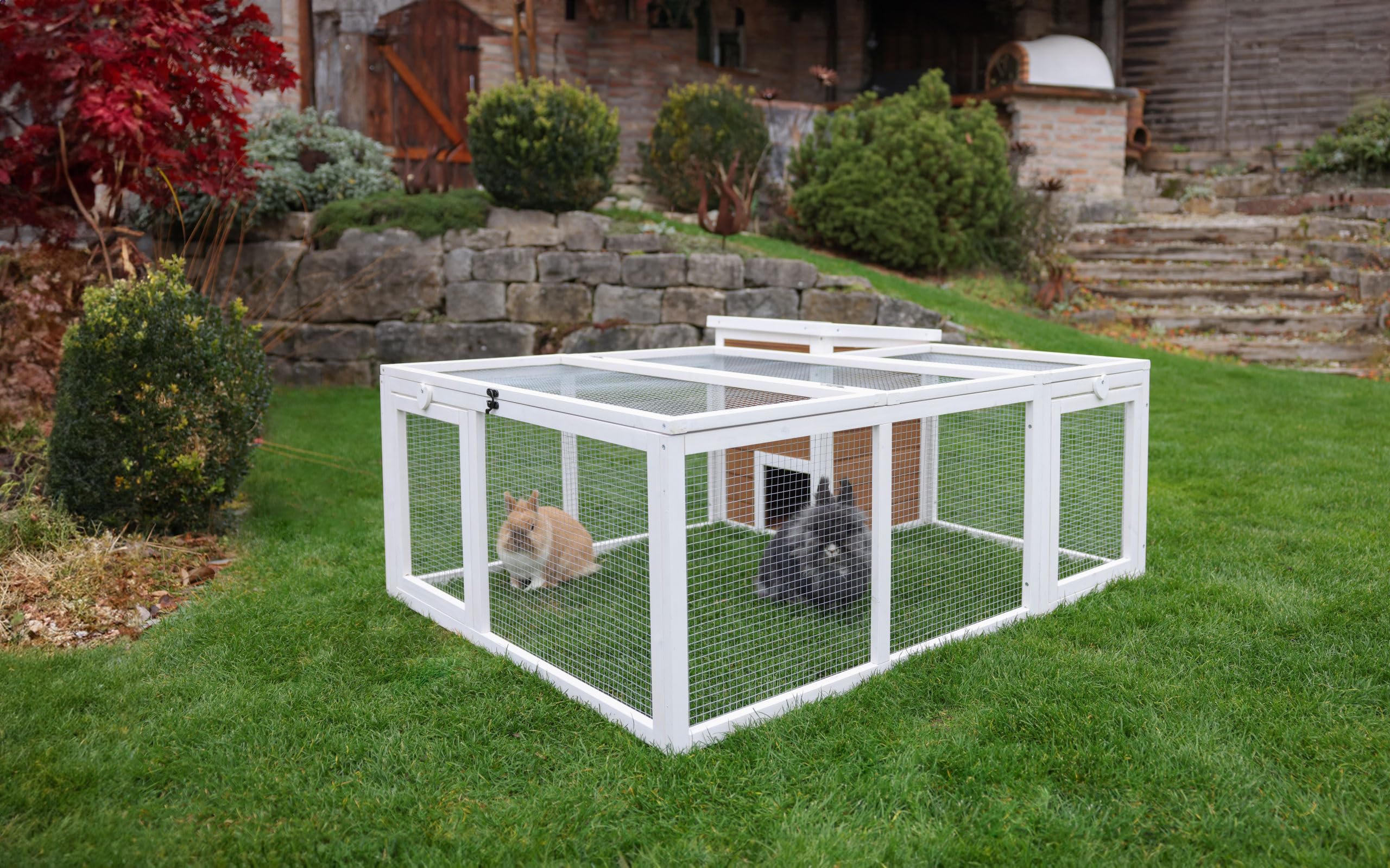KERBL PET Recinto da esterno con casetta integrata 132x102x59 cm