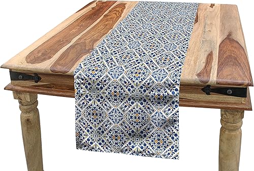 Miniatura 68 de Ambesonne Mal de Ojo Tablero de Mesa, Patrón Simétrico Ojo Que Todo Lo Ve Supersticioso Turco Étnico, Tablero Rectanglar para Comedor y Cocina, 16"