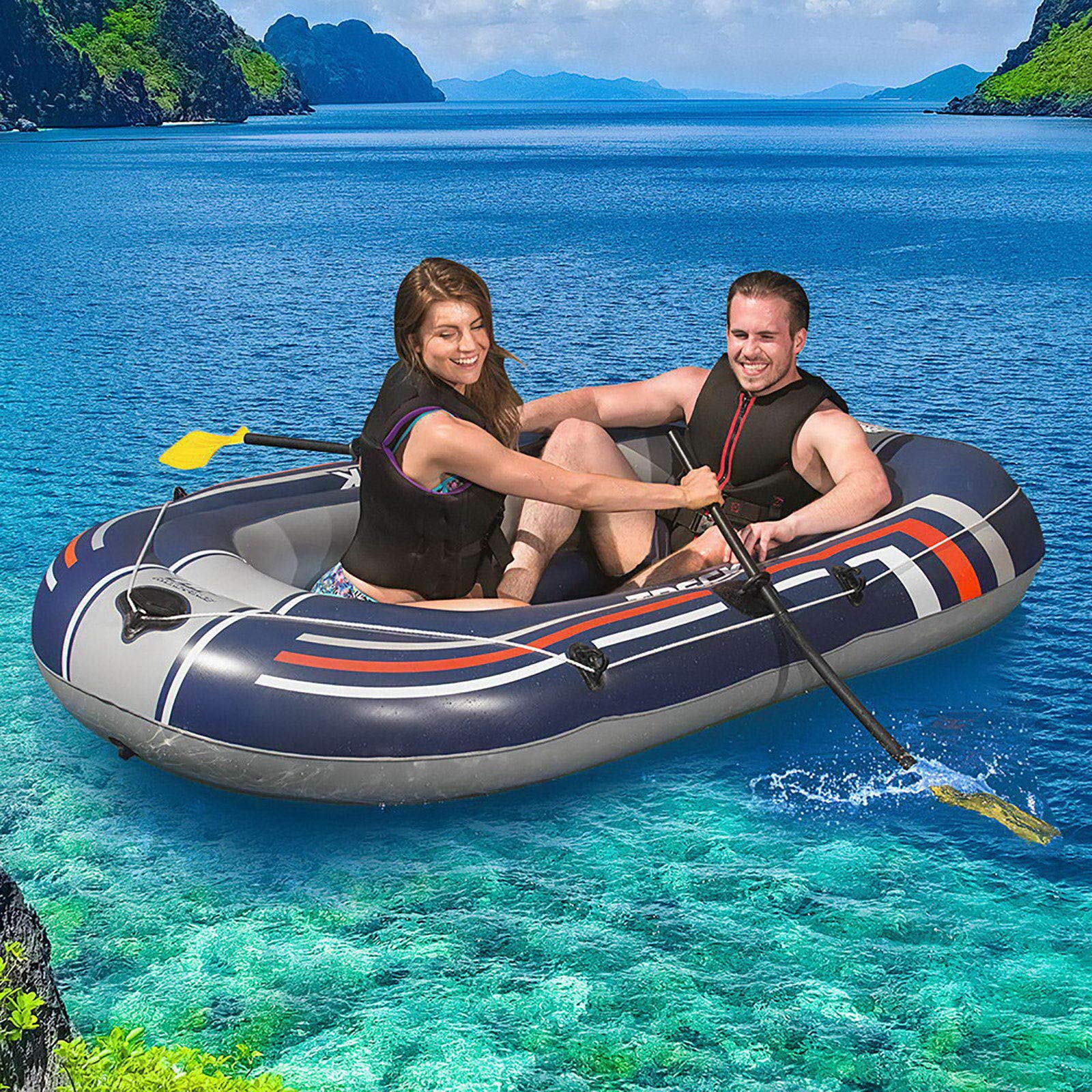Bestway 61083 Bateau Pneumatique Hydro Force™ Treck X1 228 X 121 X 32 cm avec 2 Rames et Un Gonfleur à Pied
