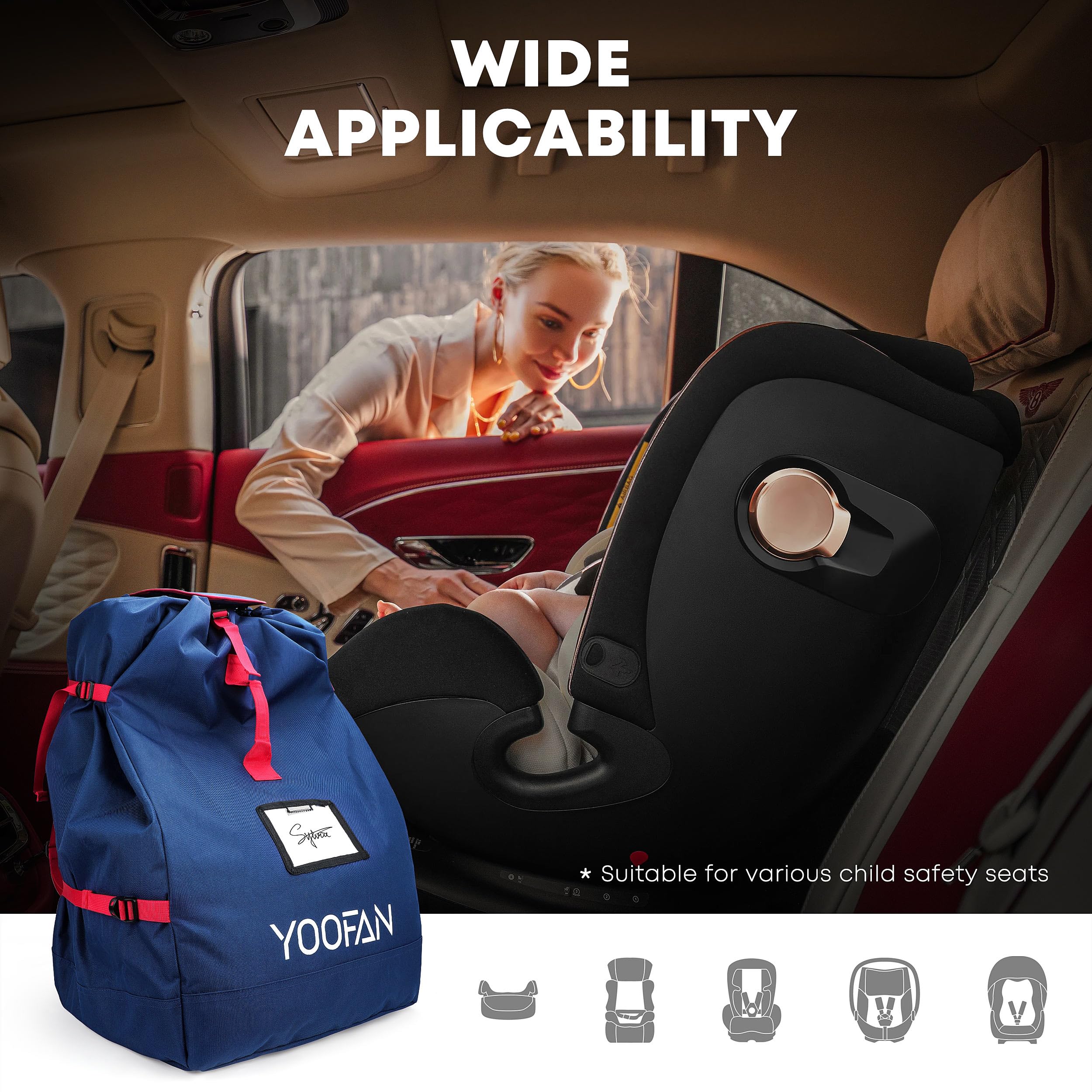 YOOFAN 900D Sac de Voyage pour Siège de Voiture – Durable Sac pour Siège de Voiture pour Bébé,Sac de Voyage Poussette pour Poussettes, Siège Enfant De Voiture, Fauteuils Roulant