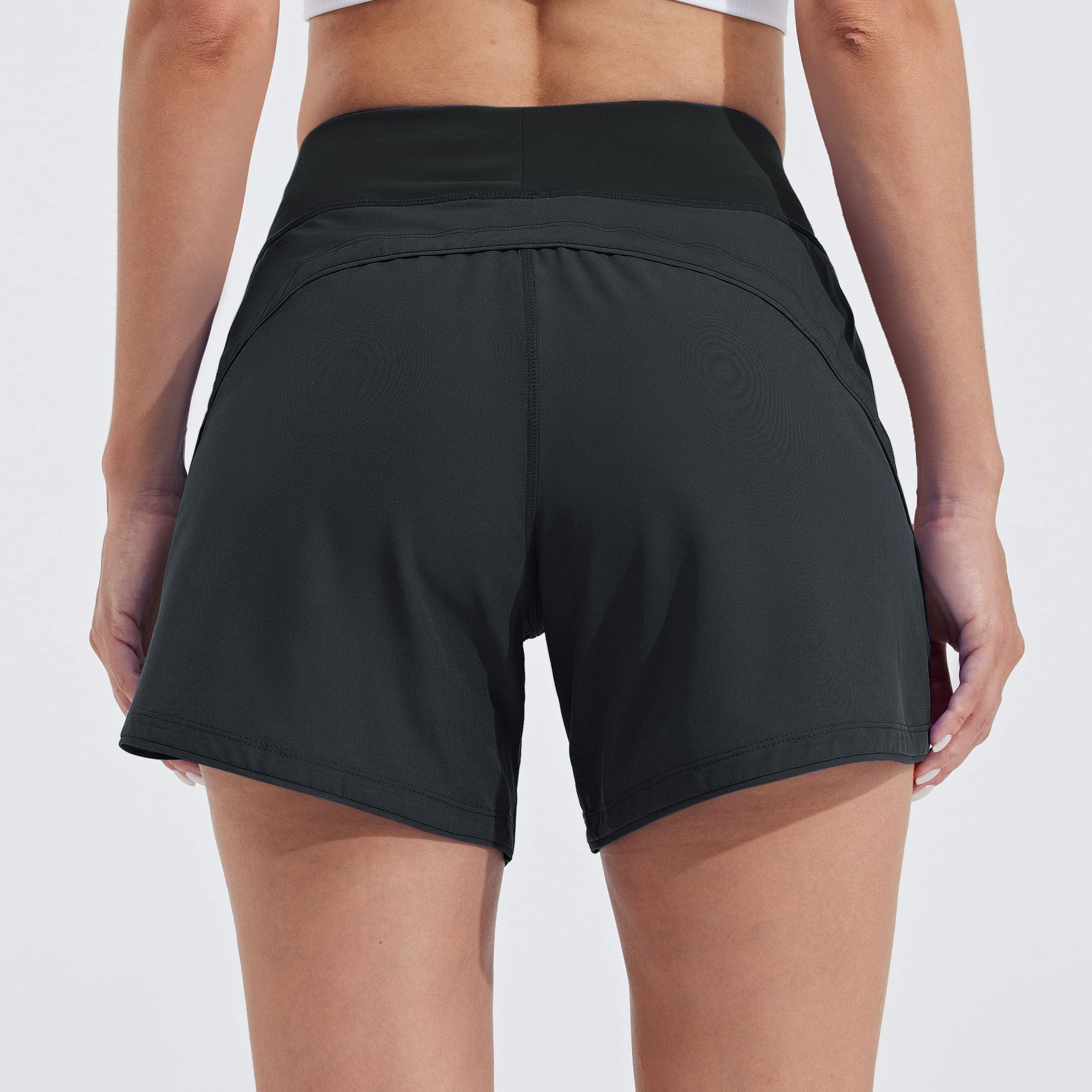 WILLIT Short de bain à séchage rapide pour femme 5" avec poches doublées