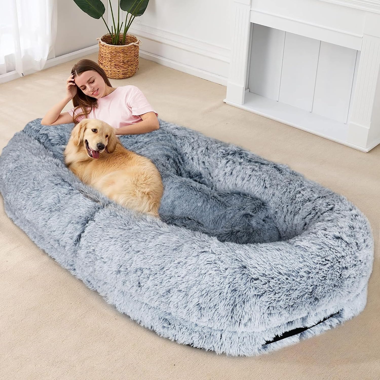 Human Dog Bed,73"x44"x14" Giant Dog Bed For Humans w