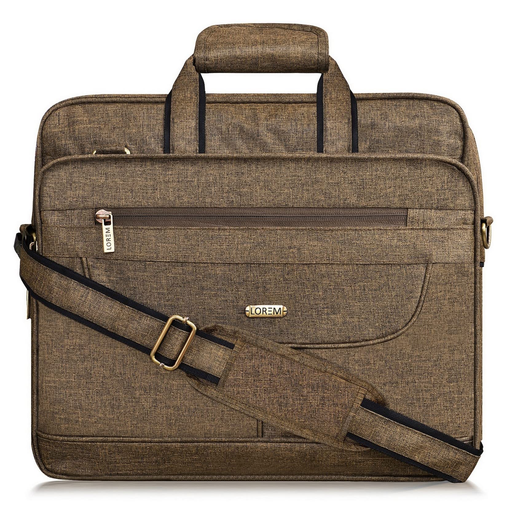 LOREM Khaki Linen 28L Laptop Messenger Bag for Men BG26-UFBG (B0B58KNNK4) Amazon Price History, Amazon Price Tracker