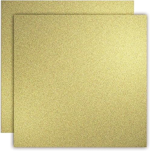 YINUOYOUJIA Papel de cartulina dorada con purpurina, 12 hojas de 12 x 12 pulgadas, cartulina pesada con purpurina, papel brillante de alta calidad