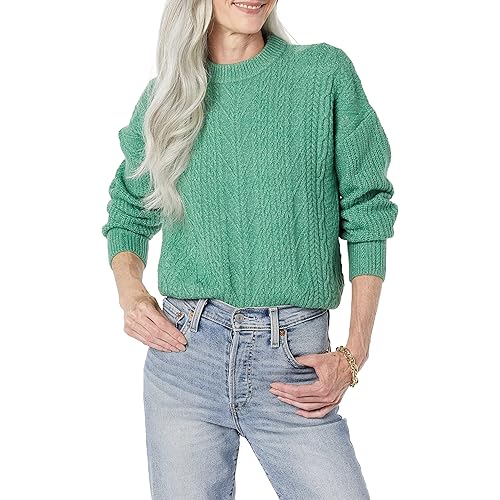 Amazon Essentials Women's Soft-Touch Modern Cable Crewneck Sweater (Available in Plus Size)