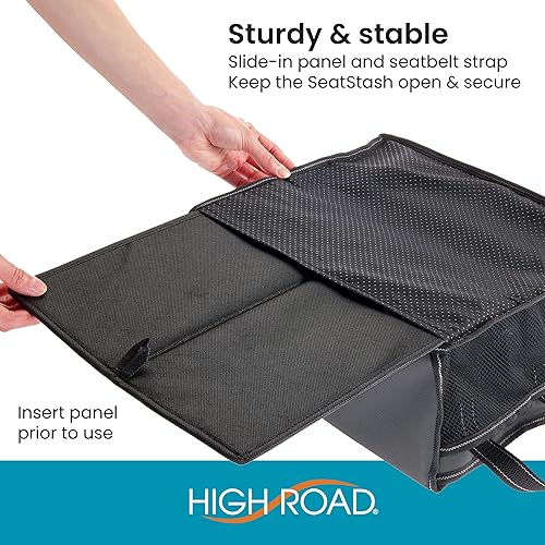 Miniatura 4 de High Road SeatStash - Organizador de asiento delantero para conductor y oficina con soporte para pañuelos y compartimentos multiusos divididos