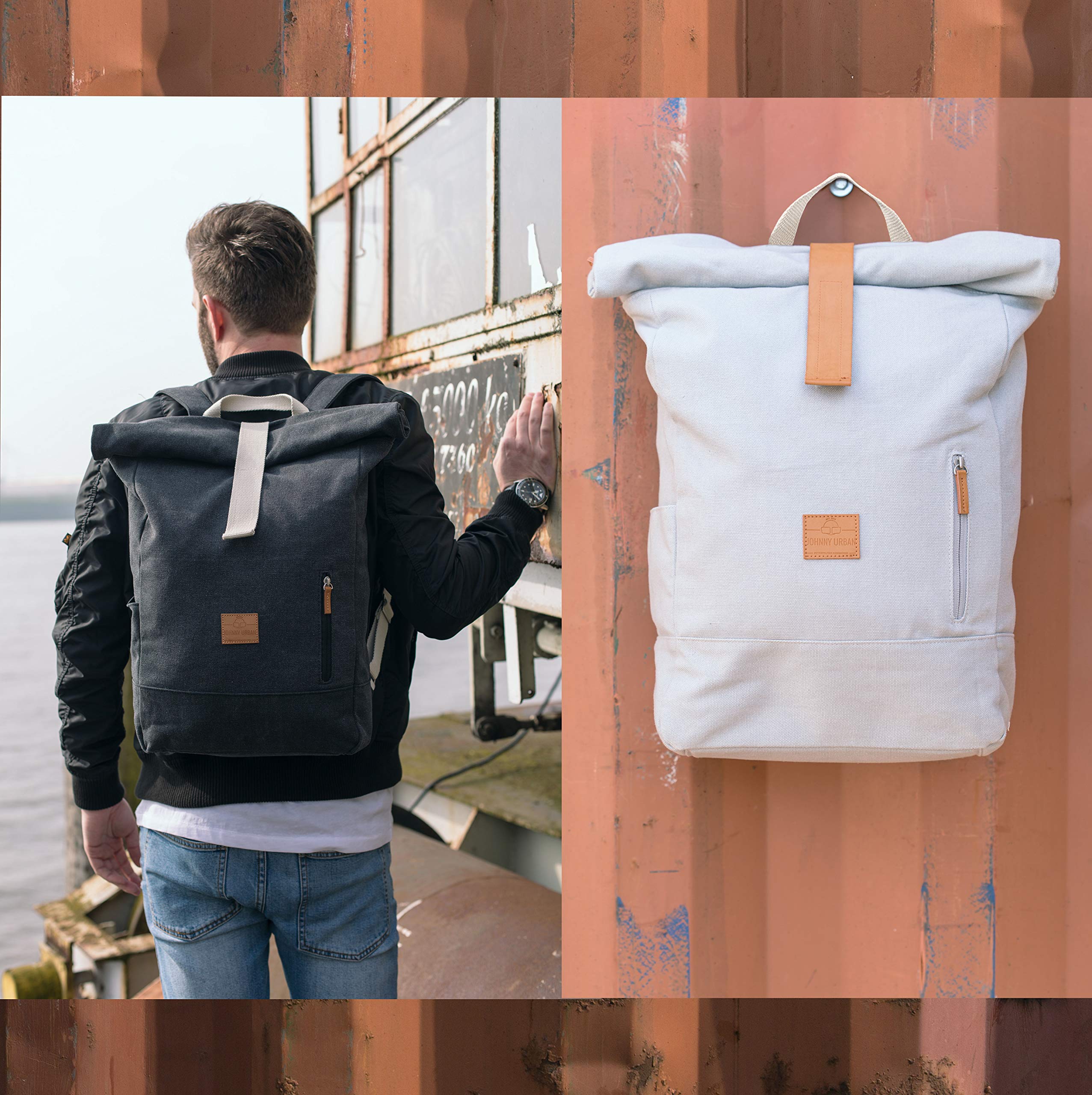 Johnny Urban Zaino Porta PC Donna e Uomo - Adam Large - Rolltop per Lavoro Viaggio Università - Scomparto per Laptop 15.6 Pollici - Idrorepellente