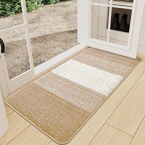 Vista 79 de Kitinjoy Tapete para puerta de interior y exterior, 48 x 32 pulgadas, antideslizante, absorbente, atrapador de suciedad, de perfil bajo, lavable