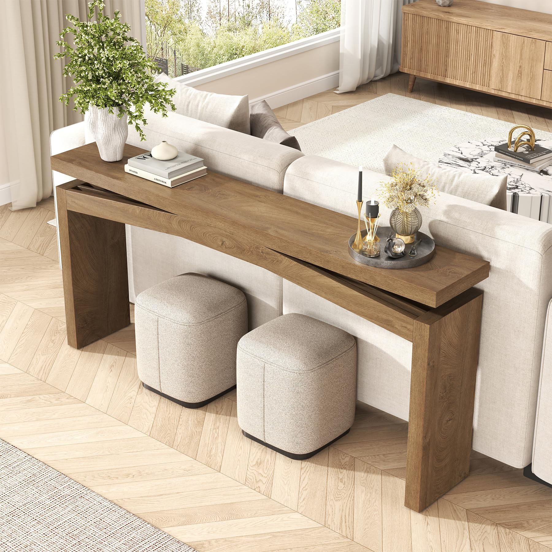YourCozyUpgradeAwaits Epecoya Console Tables for Entryway 63-Inch, Wooden Sofa T — product photo