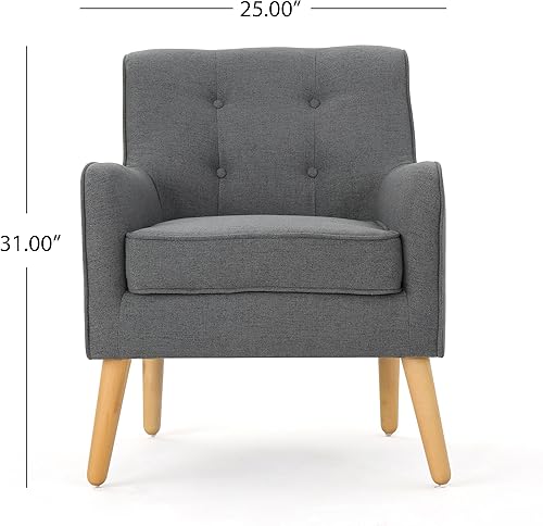 Miniatura 2 de Christopher Knight Home - Sillón de tela Felicity, diseño de mediados de siglo, color carbón Carbón vegetal,verde azulado,Wasabi