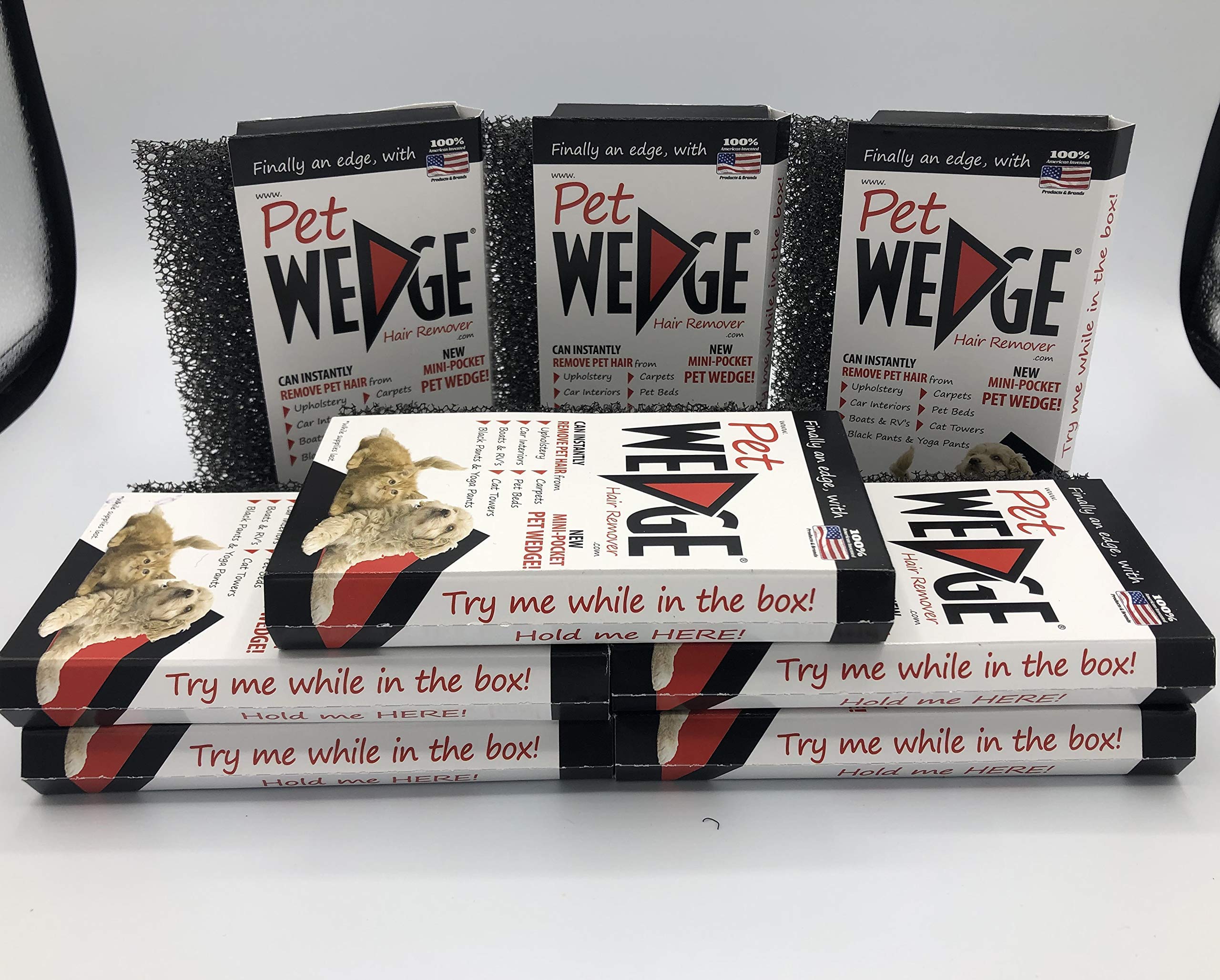 Mini-Pocket Pet Wedge - Removedor de pelo de mascotas, paquete de 8 unidades
