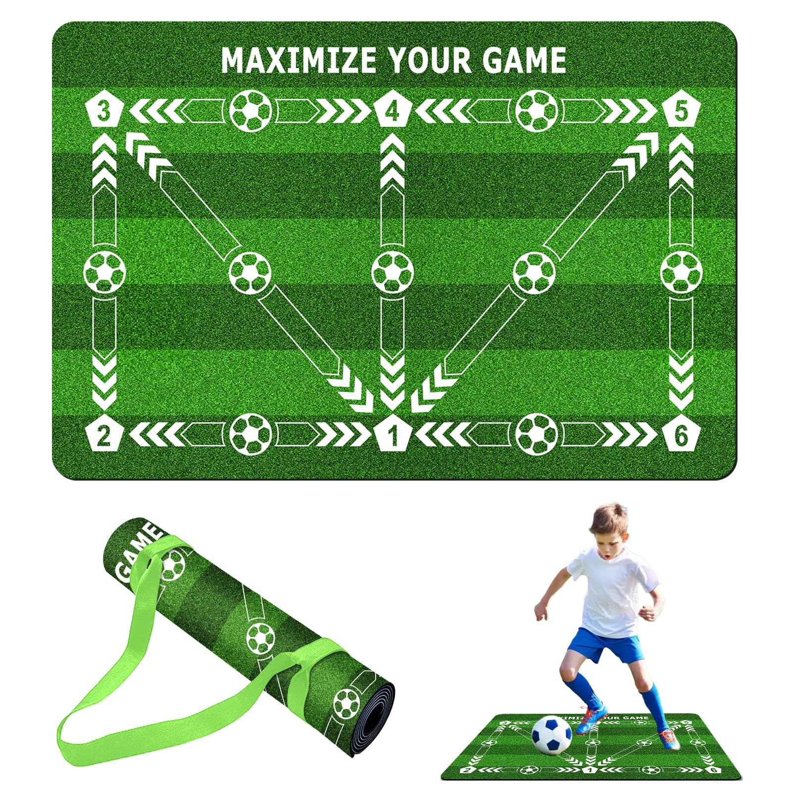 Alfombra de entrenamiento de fútbol, alfombra de entrenamiento de pie, 60 x 90 cm de entrenamiento de fútbol, alfombra de entrenamiento de fútbol, alfombra de entrenamiento de fútbol, para los amantes