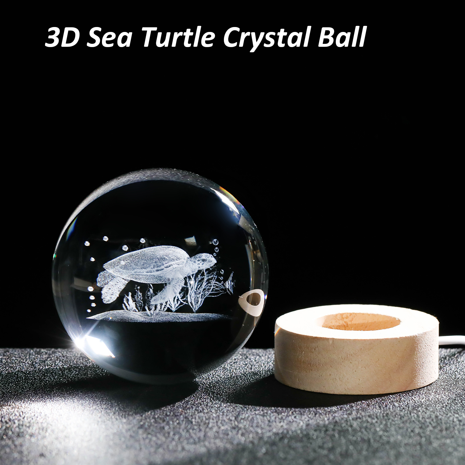 Amazon.com: Arikyrist 3D Sea Turtle Crystal Ball Lamp with Wooden