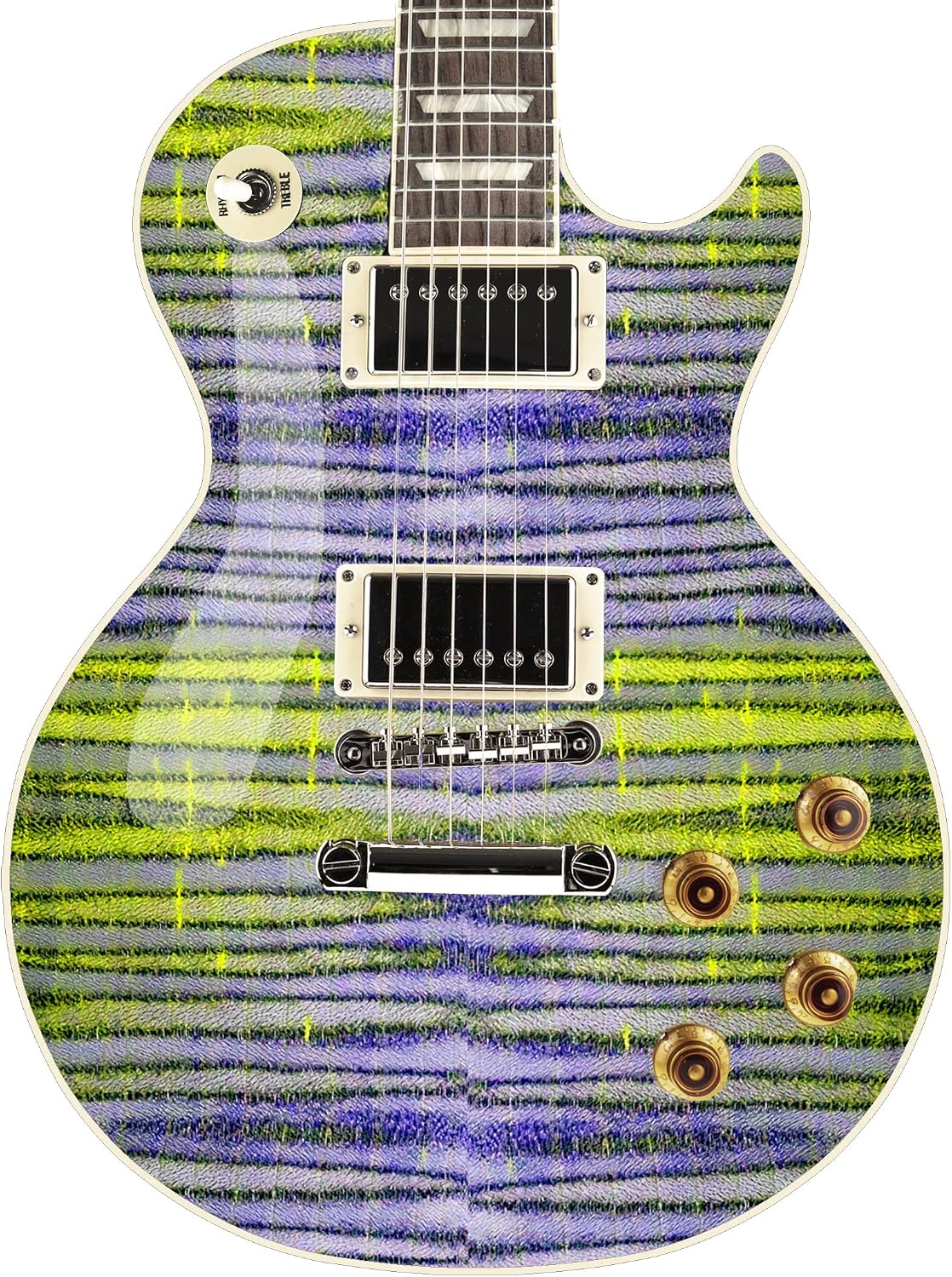 Modern Guitar Custom Vinyl Wrap Decal Sticker Flamed Maple The Slime Zebra GS109