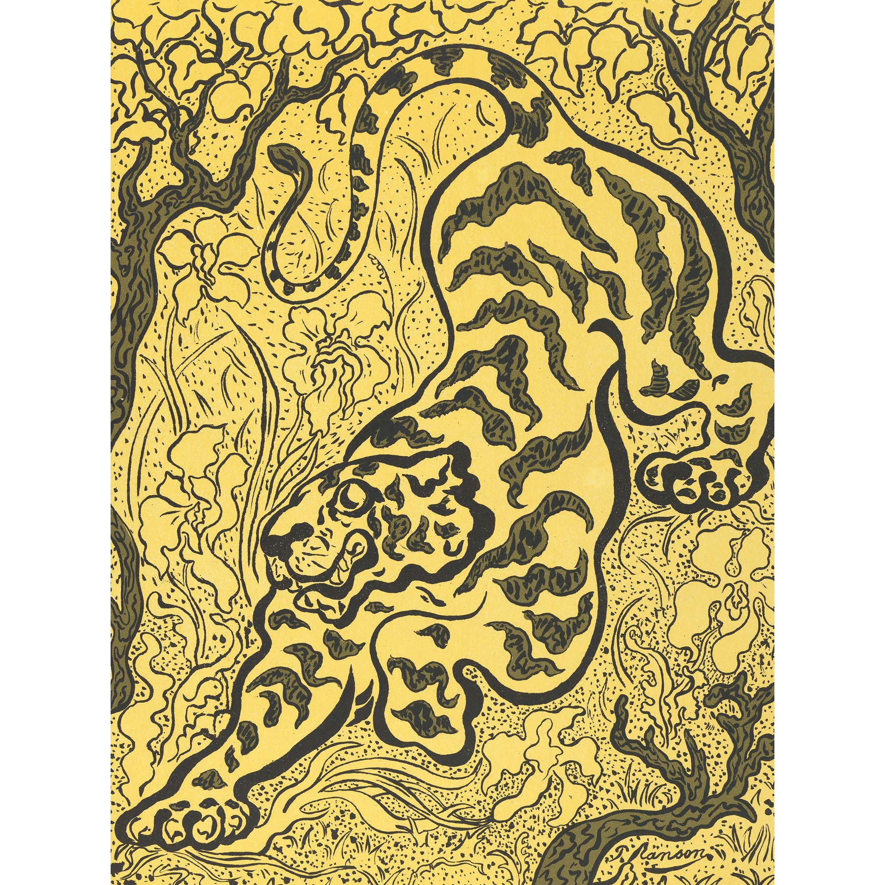 Artery8 Ranson Tiger In The Jungle Large Wall Art Poster Print Thick Paper 18X24 Inch