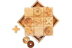 BSIRI White Elephant Gift - Wooden Tic Tac Toe Game For Office...