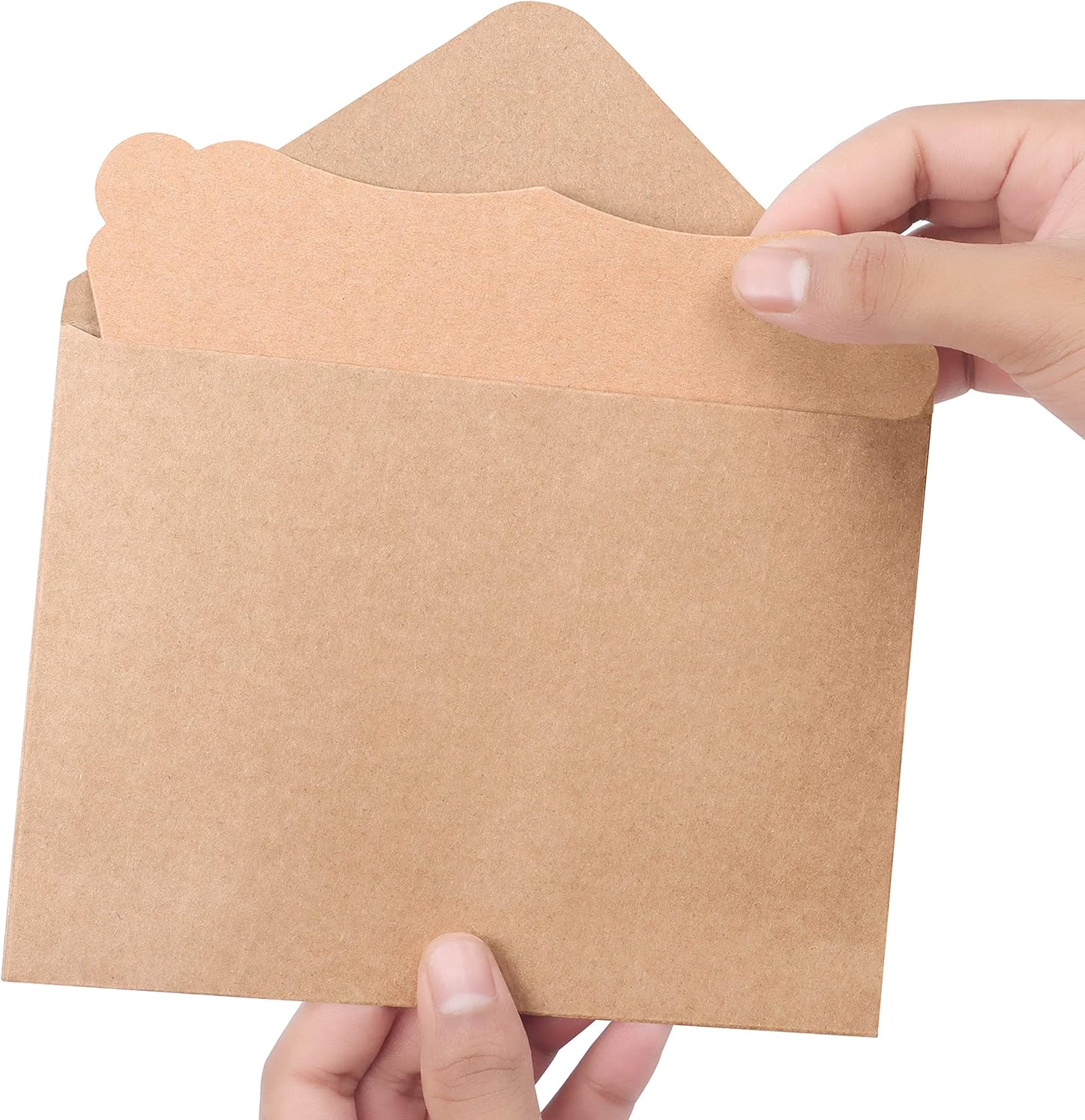 Belle Vous 50 Pack Blank Brown Kraft Paper Cards with Envelopes - 17.6 x 12.4cm/6.93 x 4.88 Inches - Flat Cardstock Set - DIY Gift & Greeting Card Making, Birthday, Wedding & Baby Shower Invitation 4