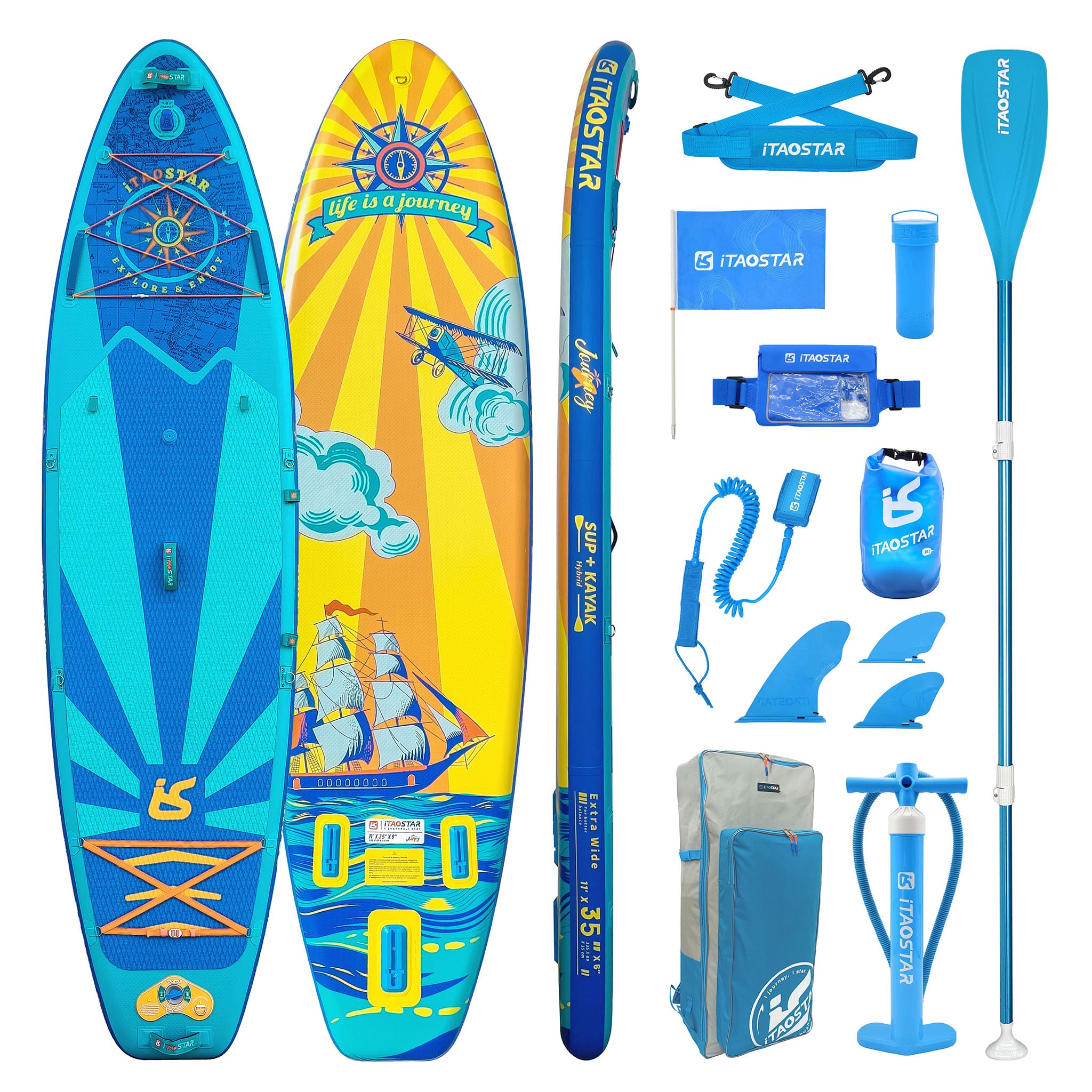 ITAOSTAR Extra Wide 12x35 Inflatable Stand Up Paddle Board - View #10