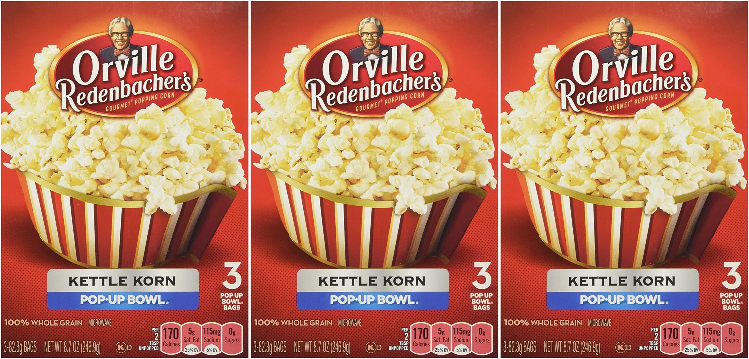 Orville Redenbacher's Gourmet Microwave Kettle Korn Popcorn , 8.7 oz, 3 Count (Pack of 3)